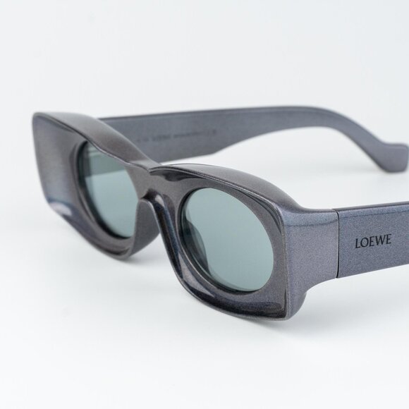 Loewe Paula's Ibiza Men Sunglasses Metallic Silver Mirror Rectangle LW40033I 05X - Picture 4 of 15